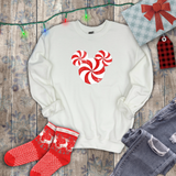 Disney Christmas Sweatshirt/ Peppermint Red Candy Swirl Shirt/ Mickey Mouse Holiday Fleece Sweater