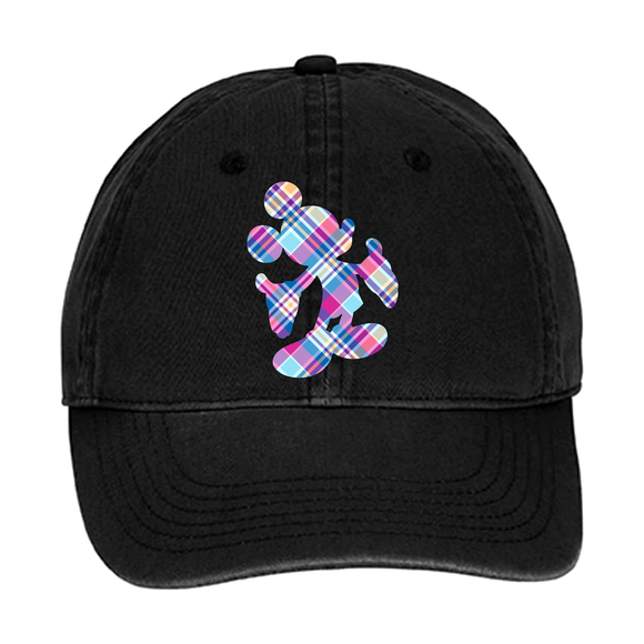 Disney Easter Plaid Hat/ Mickey Mouse Spring Lavender, Blue, Pink Plaid Baseball Hat/ Spring Tartan Disney Adjustable Cap