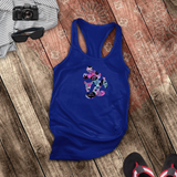 Disney Tank Top/ Mickey Mouse Quotes Women’s Summer Tank/ Disney Mickey Mouse Pose Cartoon Pink And Blue Pattern Art Vacation Tank