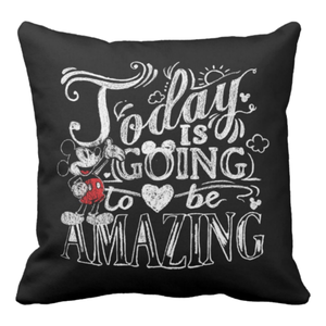 Disney Mickey Mouse Pillow/ Mickey Mouse Chalkboard Inspirational Quote Throw Pillow Décor/ Chalkboard Mickey Mouse Bedroom Pillow Gift