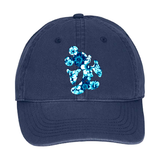 Disney Hawaiian Hat/ Mickey Mouse Blue Hibiscus Tropical Baseball Hat/ Disney Luau Island Ocean Blue Hibiscus Adjustable Cap