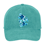 Disney Hawaiian Hat/ Mickey Mouse Blue Hibiscus Tropical Baseball Hat/ Disney Luau Island Ocean Blue Hibiscus Adjustable Cap