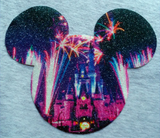 Mickey Mouse Glitter Tank Top/ Disney Glitter Cinderella’s Castle Women’s Tank/ Disney World/ Cinderella’s Castle Night Photo Glitter Shirt