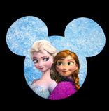 Frozen Anna, Elsa Glitter Girls Shirt/ Disney Glitter Mickey Mouse Silhouette Girls Princess T-Shirt/ Frozen Anna And Elsa Glitter Shirt