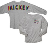 Disney Mickey Mouse Jersey/ Mickey Rainbow Holographic Shirt/ Disney Vacation Oversized Team Mickey Jersey