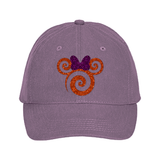 Disney Minnie Halloween Hat/ Orange Purple Glitter Minnie Mouse Fall Baseball Adjustable Cap