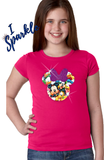 Minnie Mouse Glitter Girls Shirt/ Disney Glitter Minnie Mouse Bow Girls T-shirt/ Disney Vacation/ Mickey And Friends Photo Glitter Selfie Shirts