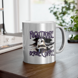 Nightmare Before Christmas Mug / Disney Nightmare Before Coffee Funny Jack Skellington Pearl Metallic Silver Coffee Lover Mug