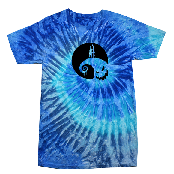 Disney Nightmare Before Christmas Tie Dye Shirt/ Jack Skellington And Sally/ Spiral Hill Halloween Oogie Boogie Tie Dye T-Shirt