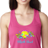 Myrtle Beach Seashell Neon Beach Tank/ Tropical Women’s Tank Top/ Nautical Neon South Carolina Beach Ocean Seashell Summer Tropical Vacation Tank Top