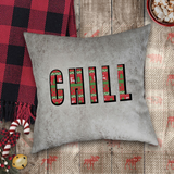 Netflix And Chill Pillows/ Ugly Christmas Sweater Couple Movie Night Faux Leather Square Pillow Zippered Cover