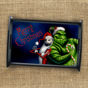 Nightmare Before Christmas Serving Tray Gift/ Disney Oogie Boogie And Jack Skellington Holiday Coffee Table/Ottoman Tray