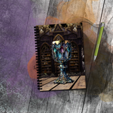 Medieval Journal/ Gothic Purple Blue Goblet Castle Library Mystical Notebook/ Diary Gift