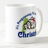 Penguin Christmas Mug/ It’s Penguinning To Look A lot Like Christmas Cute Winter Holiday Coffee Mug