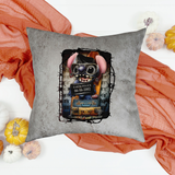 Stitch Pillow/ Stitch Elvis Jailhouse Rock Mugshot Grunge Gothic Vintage Faux Leather Square Pillow Zippered Cover