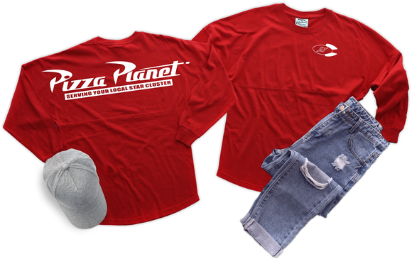 Disney Pizza Planet Jersey/ Toy Story Spirit Shirt/ Andy, Woody, Aliens, Rocket Vacation Jersey Top