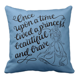 Disney Belle Pillow/ Disney Beauty And The Beast Décor/ Disney Princess Belle Once Upon A Time Blue Sketch Art Bedroom Pillow Gift