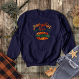 Pumpkin Spice Autumn Sweatshirt/ Fall Pumpkin Sweatshirt/ Metallic Orange And Green Rustic Fall Colors Fleece Sweater
