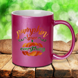 Pumpkin Spice Coffee Mug/ Fall Metallic Gold, Silver Or Pink Mug/ Pumpkin Spice Everything Thanksgiving Autumn Coffee Lover Gift