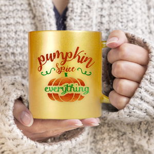 Pumpkin Spice Coffee Mug/ Fall Metallic Gold, Silver Or Pink Mug/ Pumpkin Spice Everything Thanksgiving Autumn Coffee Lover Gift