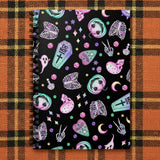 Halloween Gothic Journal/ Pastel Apothecary And Graveyard Pumpkins, Ghosts, Skeletons, Coffins And Moons Notebook/ Diary Gift