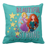 Disney Rapunzel, Merida Pillow/ Disney Tangled, Brave Rapunzel And Merida Room Décor/ Disney Princess Teal Throw Pillow Gift/ Bedroom Pillow