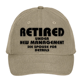 Retirement Hat Gift, Funny Retired Baseball Cap, Retirement Party Gift, Retired, Under New Management See Spouse For Details