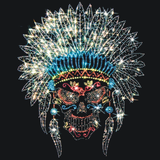 Rhinestone Sugar Skull Shirt/ Native American Headdress Skull Dia De Los Muertos Sugar Skull Women's Shirt/ Indian Day Of The Dead T-Shirt