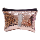 Custom Disney Sequin Cosmetic Bag/ Rose Pink, Blue Gift/ Personalized Minnie Mouse Polkadot Bow Flip Sequin Makeup Case