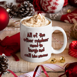 Christmas Rudolph Thug Life Coffee Mug/ Funny Rudolph Thug Glasses Santa’s Reindeer Holiday Coffee Lover Mug Gift