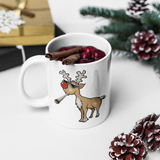 Christmas Rudolph Thug Life Coffee Mug/ Funny Rudolph Thug Glasses Santa’s Reindeer Holiday Coffee Lover Mug Gift