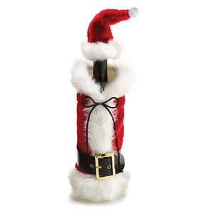 Santa Wine Bottle Gift Bag/ Santa Suit With Hat Christmas Bottle Bag/ Santa Holiday Wine Tote Bag/ Christmas Santa Gift Bag/ Party, Hostess Gift