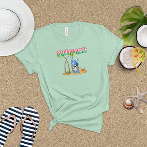 Beach Gnome Shirt/ Summer Palm Trees Watermelon Foil Balloons T-Shirt