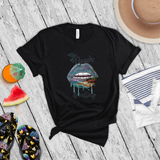 Tropical Beach Shirt/ The Beach Is Calling Dripping Lips Coastal Beach Scene T-Shirt