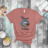 Tropical Beach Shirt/ The Beach Is Calling Dripping Lips Coastal Beach Scene T-Shirt