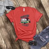 Camping Shirt/ Adventure Is Calling And I Must Go Teal Green Purple Camper