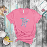 Tropical Turtle Shirt/ Coastal Watercolor Blue Sea Turtle T-Shirt