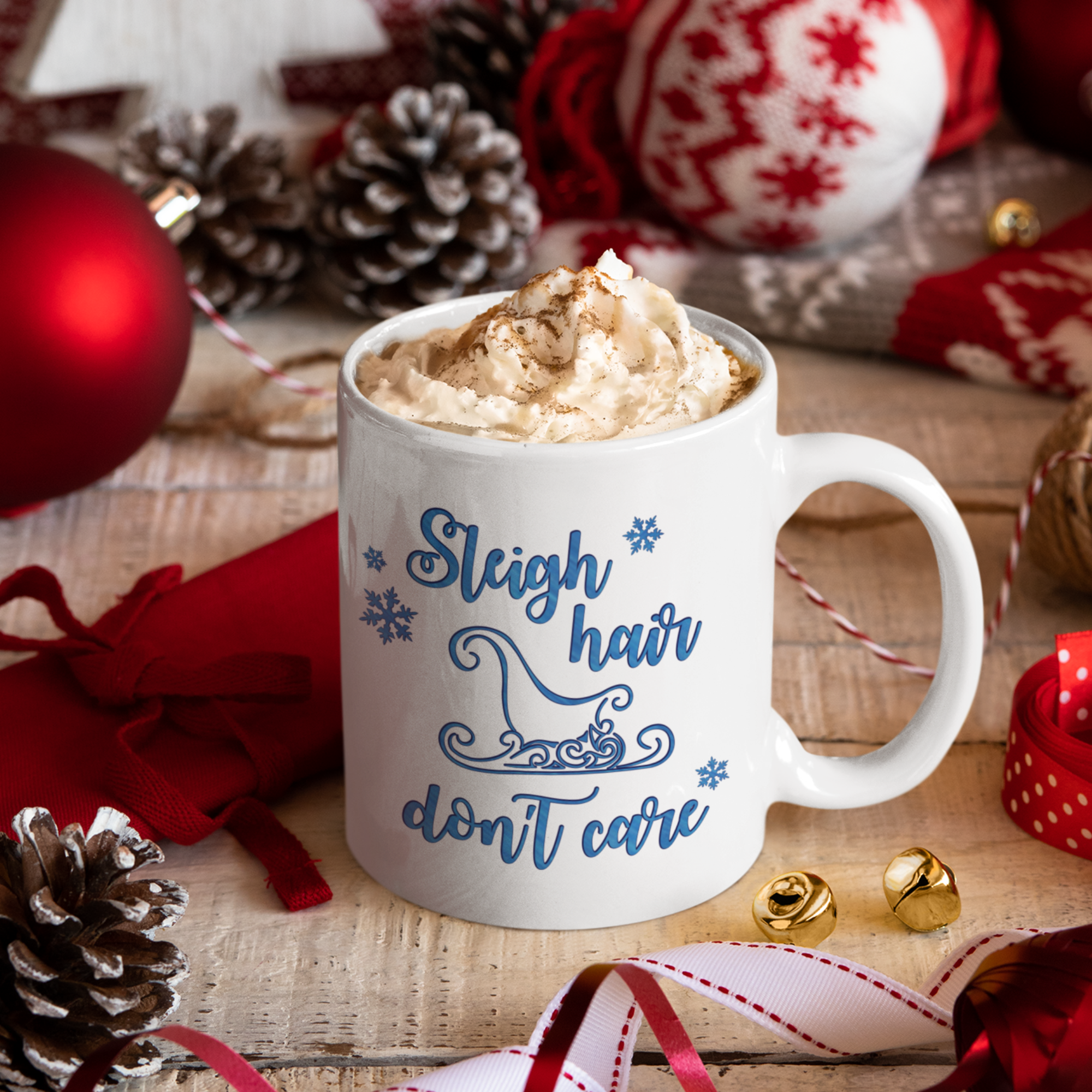 christmas coffee mugs funny Christmas Mugs Sleigh Hair Don't Care Holiday Coffee Mug/ Funny Winter –  Jin Jin Junction