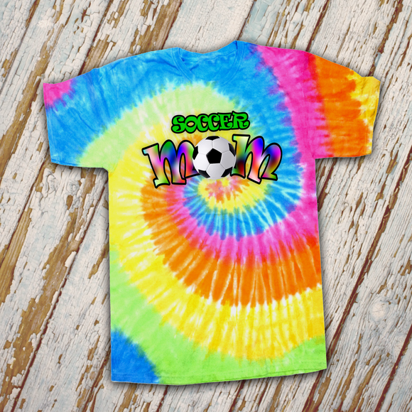 Soccer Mom Tie Dye Shirts/ Soccer Retro Quote Team Mom Gift Shirts