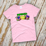 Softball Mom Shirts/ Team Mom Tank Tops/ Girls Softball Quote Tie Dye Print Retro Team Gift Shirts