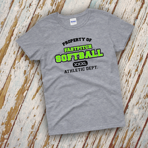 Softball Shirts/ Property Of Fastpitch Softball Tank Tops/ Girls Softball Mom Gift Shirts