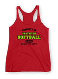 Softball Shirts/ Property Of Fastpitch Softball Tank Tops/ Girls Softball Mom Gift Shirts