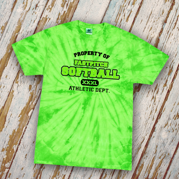 Softball Shirts/ Property Of Fastpitch Softball Tie Dye T-Shirts/ Girls Softball Mom Gift Shirts