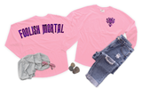 Disney Haunted Mansion Jersey/ Foolish Mortal Spirit Shirt/ Purple Holographic Foolish Mortal Disney Vacation Oversized Jersey