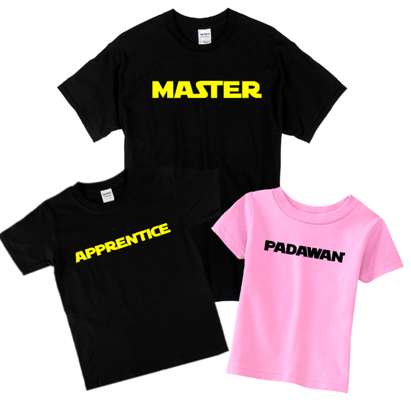 Star Wars Shirts/ Custom Matching Family Master, Jedi, Apprentice, Padawan T-Shirts/ Funny Family Matching Father Son Daughter Shirts