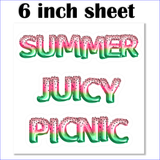Watermelon Stickers/ Green, Pink Watermelon Foil Balloons Words Summer, Picnic, Juicy Laptop Decal, Planner, Journal Vinyl Stickers
