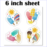 Popsicles And Sunshine Sticker/ Summer Sun Pastel Creamsicle, Popsicle Collection Laptop Decal, Planner, Journal Vinyl Stickers