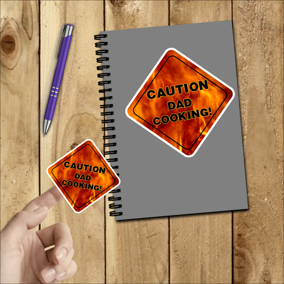 Dad Stickers/ Caution Sign Funny Dad Cooking Laptop Decal, Planner, Journal Vinyl Stickers