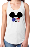 Mickey Mouse Sunglasses American Flag Tank/ Disney Patriotic Women’s Summer Tank / Disney Mickey Silhouette Tank