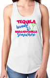 Tequila Margaritaville Neon Tank Top/ Summer Tropical Beach Tank/ Tequila Because It’s Margaritaville Somewhere Vacation Beach Tank